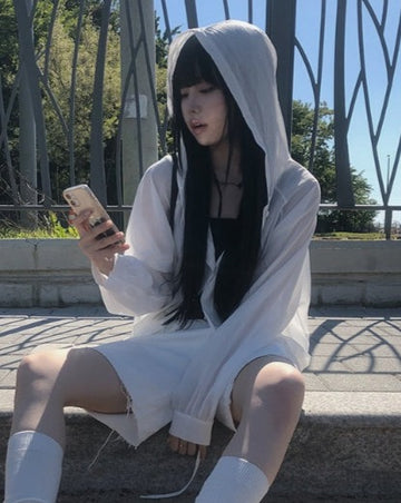 Wish Hood String Summer Cardigan Shirt